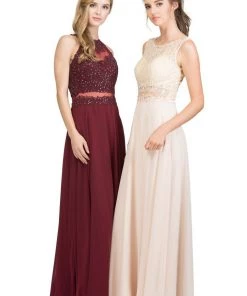 Starbox Embroidered Long Mock Two Piece Dress By Star Box 16146