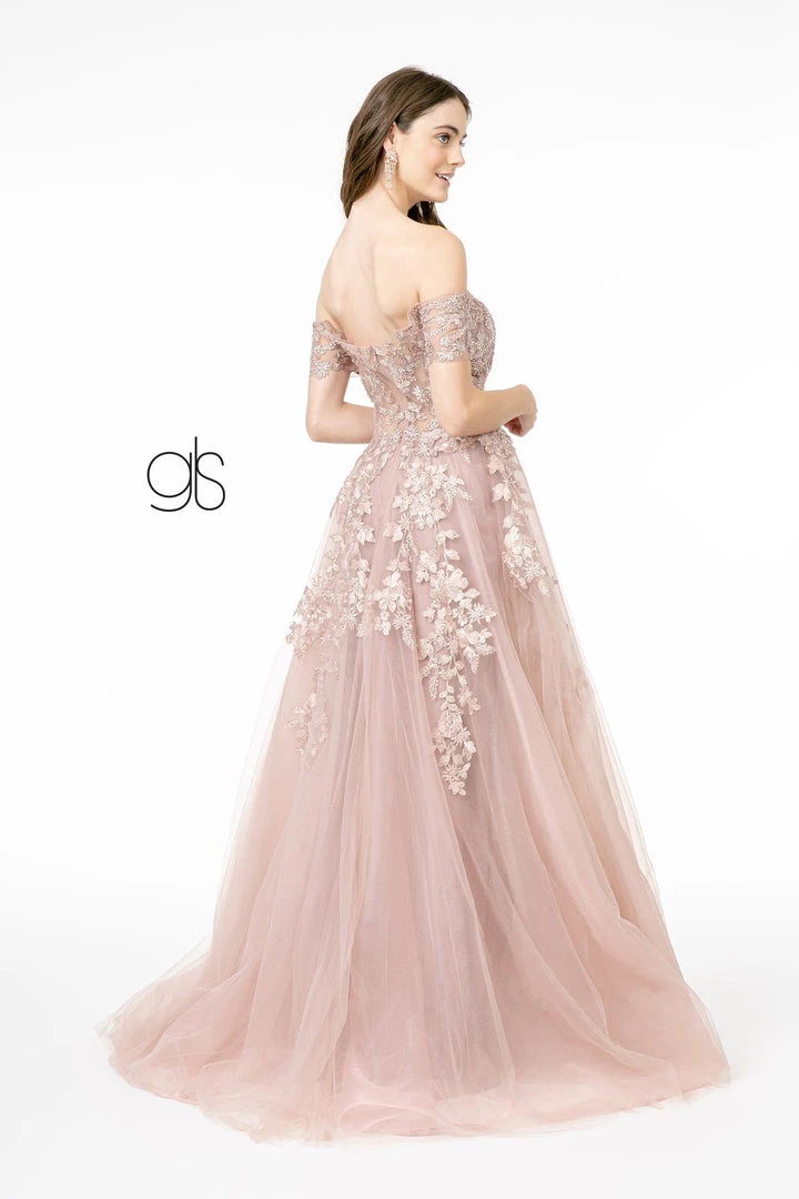 Embroidered Long Off Shoulder Dress By Elizabeth K GL2885 4 Embroidered Long Off Shoulder Dress By Elizabeth K GL2885