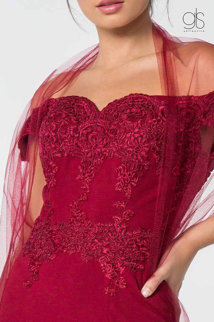 Embroidered Long Off Shoulder Dress With Slit By Elizabeth K GL2708 Prom 12 Embroidered Long Off Shoulder Dress With Slit By Elizabeth K GL2708 Prom