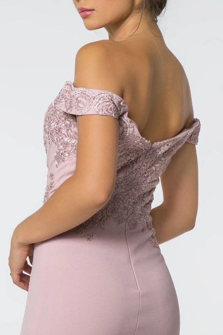 Embroidered Long Off Shoulder Dress With Slit By Elizabeth K GL2708 Prom 6 Embroidered Long Off Shoulder Dress With Slit By Elizabeth K GL2708 Prom