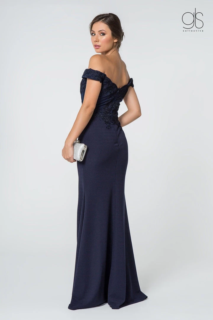 Embroidered Long Off Shoulder Dress With Slit By Elizabeth K GL2708 Prom 9 Embroidered Long Off Shoulder Dress With Slit By Elizabeth K GL2708 Prom