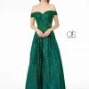 Embroidered Long Off Shoulder Glitter Dress By Elizabeth K GL2941