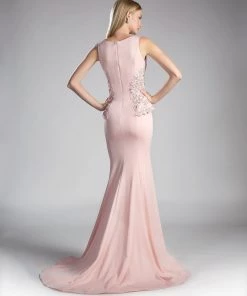 Embroidered Peplum Mermaid Dress By Cinderella Divine 5031 Prom