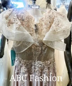 Prom Embroidered Long Pink Dress With Ruffled Sleeves By Elizabeth K GL1587 8 Prom Embroidered Long Pink Dress With Ruffled Sleeves By Elizabeth K GL1587