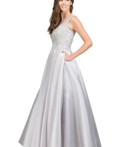 Starbox Embroidered Long Sleeveless Illusion Dress With Pockets By Star Box 81009