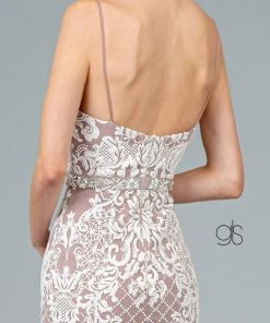 Embroidered Long Sleeveless Mermaid Dress By Elizabeth K GL2934 Prom