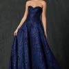 Embroidered Long Strapless Dress By Juliet 692
