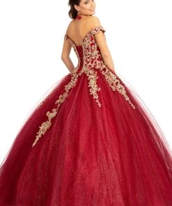 Embroidered Off Shoulder Ball Gown By Elizabeth K GL1972