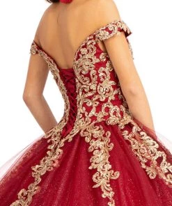 Embroidered Off Shoulder Ball Gown By Elizabeth K GL1972