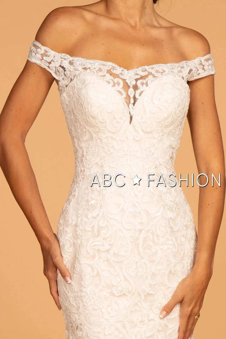 Embroidered Off Shoulder Mermaid Wedding Dress By Elizabeth K GL2593 4 Embroidered Off Shoulder Mermaid Wedding Dress By Elizabeth K GL2593