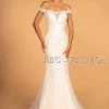 Embroidered Off Shoulder Mermaid Wedding Dress By Elizabeth K GL2593