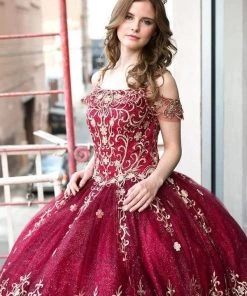 Calla Collection Quinceañera Embroidered Off Shoulder Quinceanera Dress By Calla KY75110