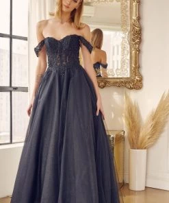 Embroidered Off Shoulder Tulle Gown By Juliet 280 Prom