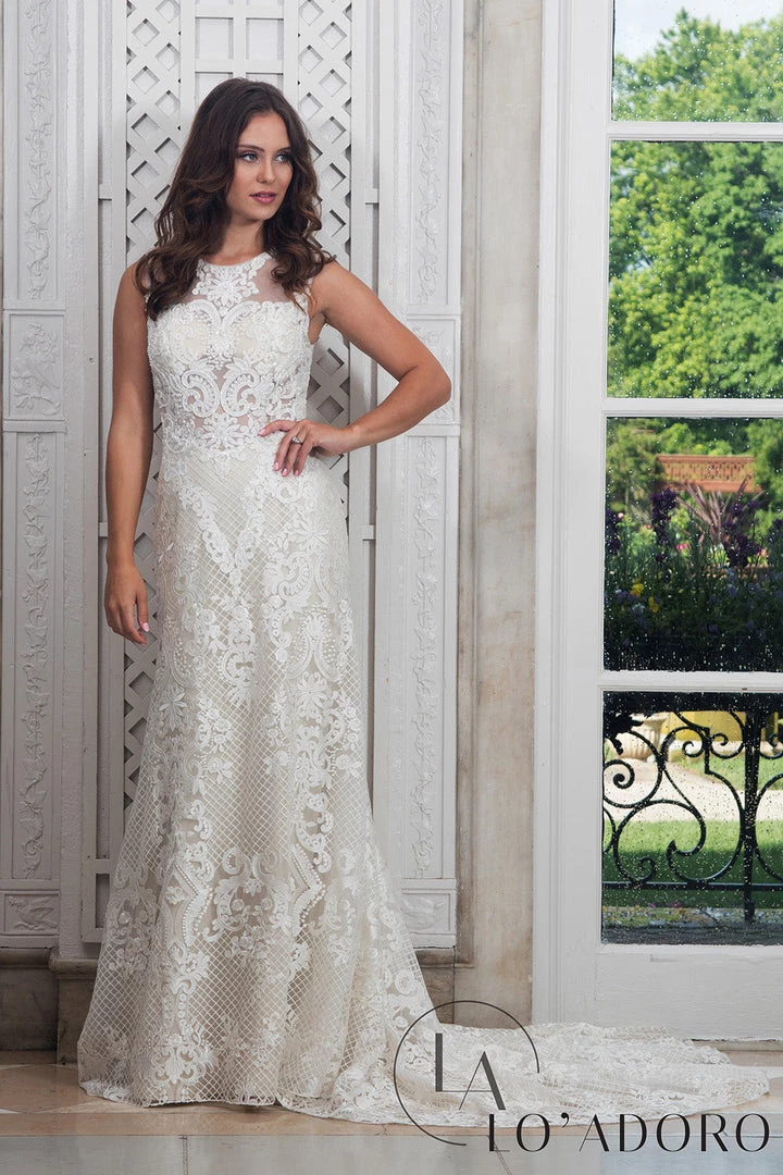 Lo Adoro By Mary's Bridal Embroidered Scoop Wedding Gown By Mary's Bridal M609 3 Lo Adoro By Mary's Bridal Embroidered Scoop Wedding Gown By Mary's Bridal M609