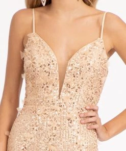 Prom Embroidered Sequin Fitted Gown By Elizabeth K GL3055