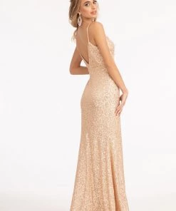 Prom Embroidered Sequin Fitted Gown By Elizabeth K GL3055