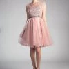 Applique Short Cap Sleeve Dress By Cinderella Divine UJ0012 Prom