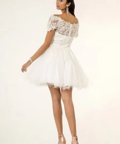 Prom Embroidered Short Off Shoulder Dress By Elizabeth K GS1953 30 Prom Embroidered Short Off Shoulder Dress By Elizabeth K GS1953