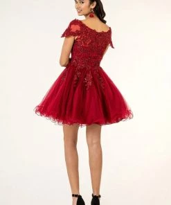 Prom Embroidered Short Off Shoulder Dress By Elizabeth K GS1953 26 Prom Embroidered Short Off Shoulder Dress By Elizabeth K GS1953
