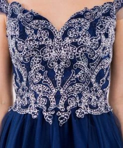 Embroidered Short Ruffled Dress By Elizabeth K GS1966