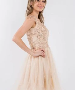 Embroidered Short Ruffled Dress By Elizabeth K GS1966