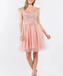 Embroidered Short Ruffled Dress By Elizabeth K GS1966