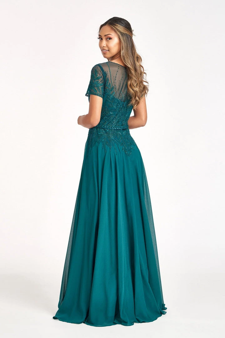 Embroidered Short Sleeve Gown By Elizabeth K GL3067 12 Embroidered Short Sleeve Gown By Elizabeth K GL3067