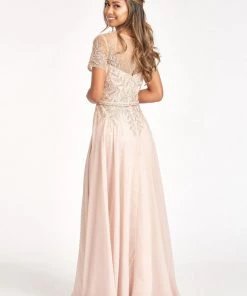 Embroidered Short Sleeve Gown By Elizabeth K GL3067 22 Embroidered Short Sleeve Gown By Elizabeth K GL3067