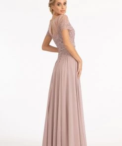 Embroidered Short Sleeve Gown By Elizabeth K GL3067 30 Embroidered Short Sleeve Gown By Elizabeth K GL3067