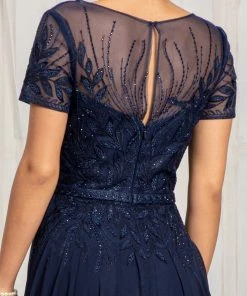 Embroidered Short Sleeve Gown By Elizabeth K GL3067 20 Embroidered Short Sleeve Gown By Elizabeth K GL3067