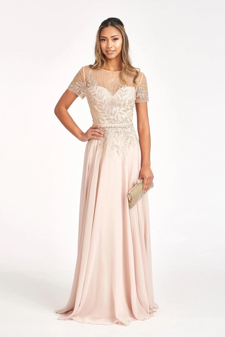 Embroidered Short Sleeve Gown By Elizabeth K GL3067 7 Embroidered Short Sleeve Gown By Elizabeth K GL3067