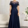 Embroidered Short Sleeve Gown By Elizabeth K GL3067