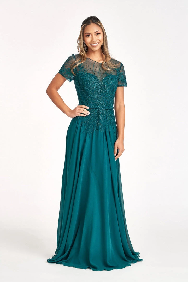 Embroidered Short Sleeve Gown By Elizabeth K GL3067 11 Embroidered Short Sleeve Gown By Elizabeth K GL3067