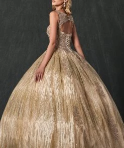 Embroidered Sleeveless Glitter Ball Gown By Juliet 1429