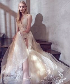 Prom Embroidered Sleeveless Gown By Juliet 249