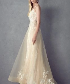 Prom Embroidered Sleeveless Gown By Juliet 249