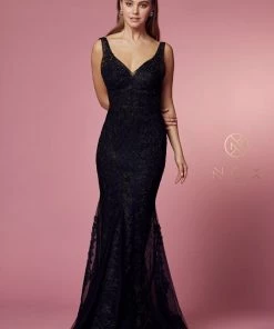 Embroidered Sleeveless Mermaid Dress By Nox Anabel A398 48 Embroidered Sleeveless Mermaid Dress By Nox Anabel A398