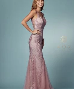 Embroidered Sleeveless Mermaid Dress By Nox Anabel A398 54 Embroidered Sleeveless Mermaid Dress By Nox Anabel A398