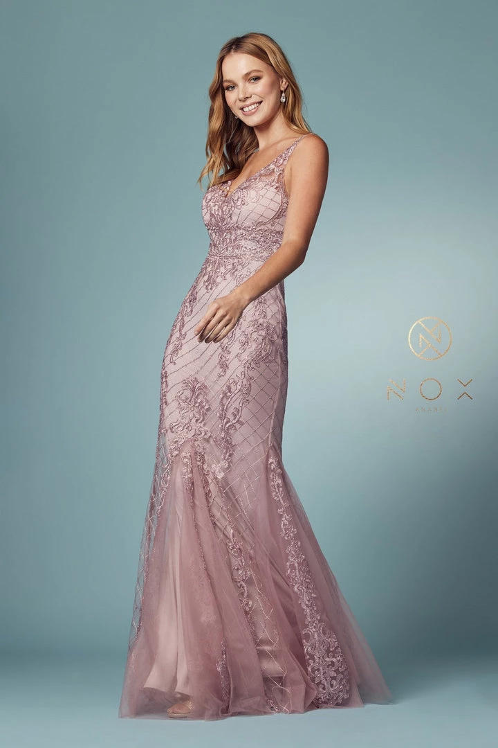 Embroidered Sleeveless Mermaid Dress By Nox Anabel A398 20 Embroidered Sleeveless Mermaid Dress By Nox Anabel A398