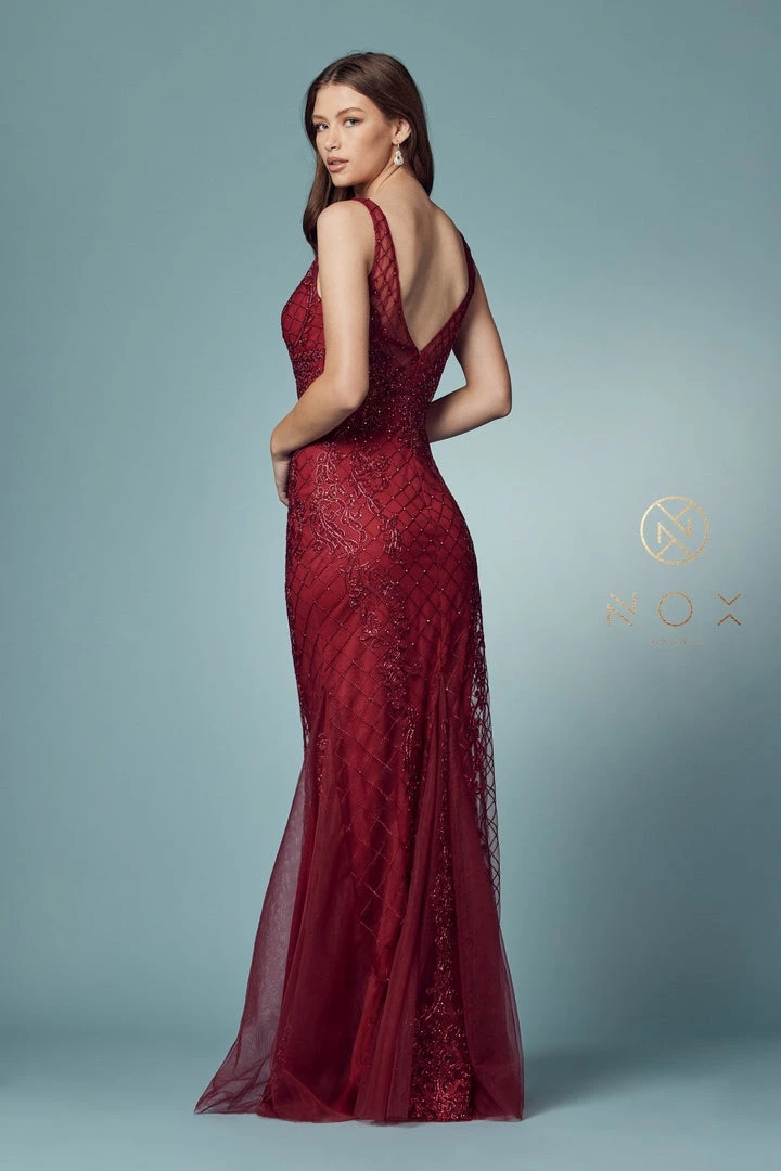 Embroidered Sleeveless Mermaid Dress By Nox Anabel A398 11 Embroidered Sleeveless Mermaid Dress By Nox Anabel A398