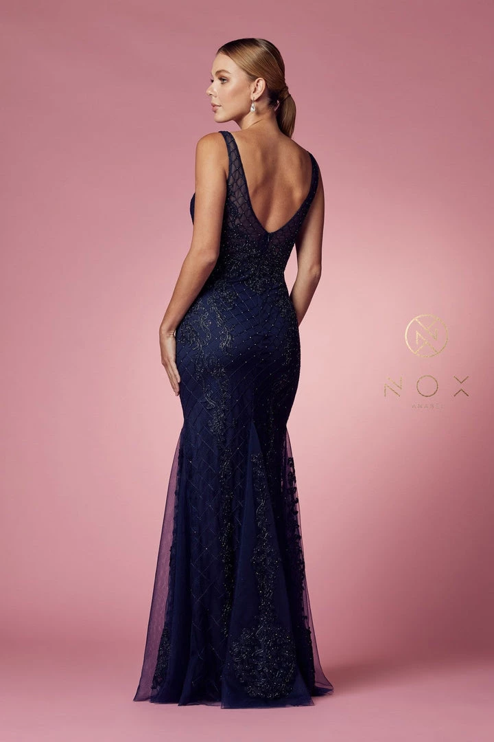 Embroidered Sleeveless Mermaid Dress By Nox Anabel A398 23 Embroidered Sleeveless Mermaid Dress By Nox Anabel A398