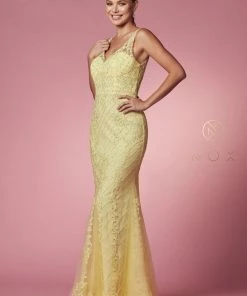 Embroidered Sleeveless Mermaid Dress By Nox Anabel A398 41 Embroidered Sleeveless Mermaid Dress By Nox Anabel A398