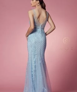 Embroidered Sleeveless Mermaid Dress By Nox Anabel A398 47 Embroidered Sleeveless Mermaid Dress By Nox Anabel A398