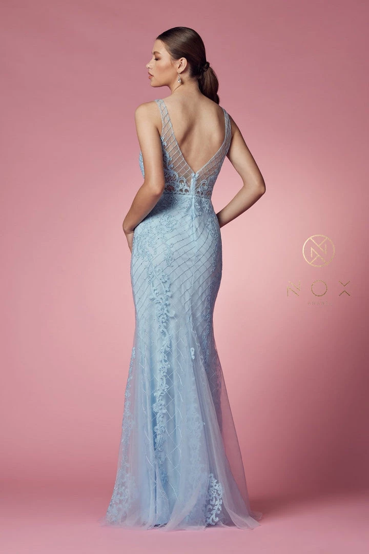 Embroidered Sleeveless Mermaid Dress By Nox Anabel A398 14 Embroidered Sleeveless Mermaid Dress By Nox Anabel A398