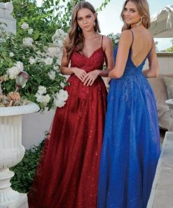 Prom Embroidered Sleeveless Tulle Gown By Juliet 234