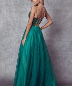 Embroidered Sparkle Tulle Gown By Juliet 268