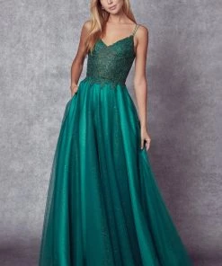 Embroidered Sparkle Tulle Gown By Juliet 268