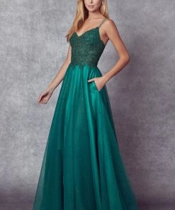 Embroidered Sparkle Tulle Gown By Juliet 268