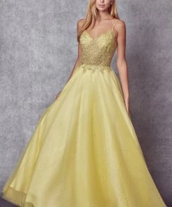 Embroidered Sparkle Tulle Gown By Juliet 268