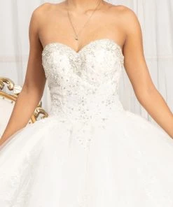Embroidered Strapless Ball Gown By Elizabeth K GL3017